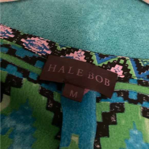 Hale Bob multicolored Silk printed blouse Sz M - Picture 6 of 9